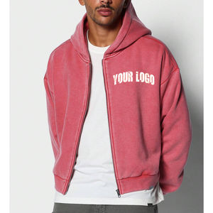 Sudadera con Cremallera para Hombre, 100% Algodón, de Alta Calidad, Gruesa, Lisa, Resistente al Viento, Sin Cordones, Unisex, con Logotipo Personalizado, Tallas Grandes - Product Image 3