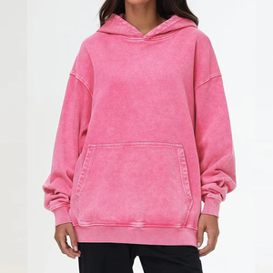 Cómodas sudaderas con capucha para mujer, antibacterianas, de alta demanda, con lavado ácido, antipilling, de secado rápido, últimas novedades en sudaderas con capucha para mujer con lavado ácido. - Product Image 1
