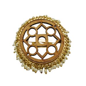 Anillo de Madera y Latón Dorado Mate, Diseño Artesanal, Duradero y de Moda, Venta al por Mayor para Chicas y Mujeres - Product Image 1