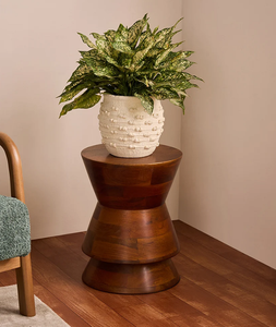 Mango Wood Accent <b>Table</b> and <b>Stool</b> Versatile Wooden Furniture Set for Living Room Bedroom Home Decor and Everyday Use - Product Image 1