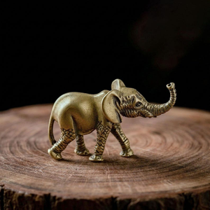 Handcrafted Brass <b>Elephant</b> Statue Decorative Golden Metal <b>Elephant</b> Figurine Luxury Tabletop Animal Sculpture Home Office <b>Decor</b> - Product Image 1