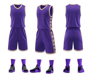 Best Basketball Uniform Sets Anti-bacterial Men's Breathable Quick Dry Basketball Jersey And Shorts Sets - Product Image 3