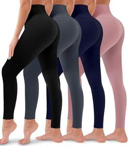 Leggings de yoga sans couture marron à séchage rapide pour femmes, 100 % polyester, taille haute, avec logo personnalisé, décontractés, en promotion - Product Image 2