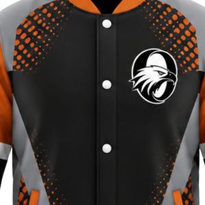 Orange Black White <b>Baseball</b> <b>Jacket</b> Full Zip Long Sleeve Team Uniform Lightweight Comfortable Sportswear - Product Image 5