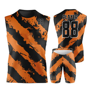 Camiseta de Baloncesto Sublimada Personalizada para Hombre, Sin Mangas, Naranja y Negra a Rayas, Absorbe la Humedad, Ajuste Atlético, Ropa Deportiva para Adultos - Product Image 4