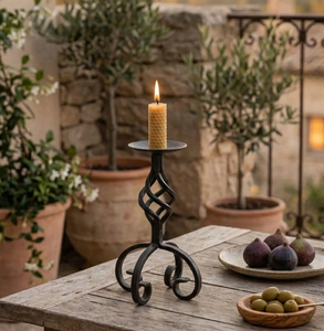 Contemporary metal candle pillar <b>tealight</b> holder made to offer peaceful warm lighting and enrich relaxed moments in any interior - Product Image 5