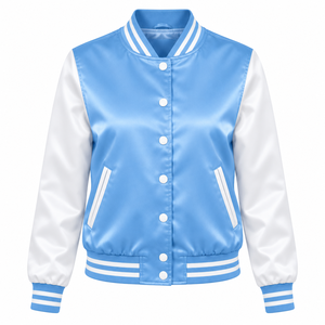 Custom Style <b>Women's</b> Wool <b>Varsity</b> <b>Jackets</b> Wholesalers Custom Design Embroidery Patches Cropped <b>Jackets</b> <b>for</b> <b>Women</b> - Product Image 4