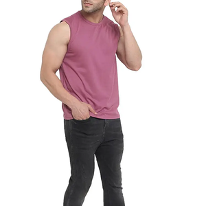 Breathable cotton sleeveless tank top for <b>men</b> and women unisex summer casual fitness gym street style <b>men's</b> t-shirt180 grams - Product Image 1