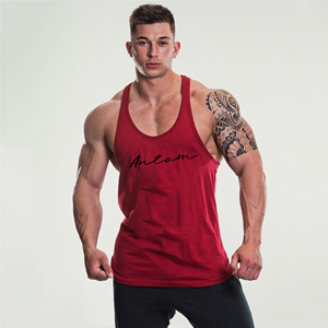 Wholesale Custom Logo Cotton Running <b>Singlet</b> Muscle Athletic Shirts Sleeveless Fitness Wear Workout <b>Men</b> Gym Tank Top <b>For</b> <b>Men</b> - Product Image 5