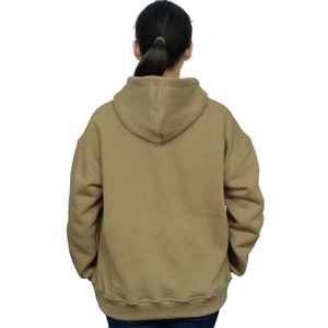 เสื้อฮู้ดดี้ผู้หญิงใยไผ่พรีเมียมน้ำหนักเบา ตกแต่งด้วยตัวอักษร สีน้ำตาลทรายคุณภาพสูง - Product Image 3