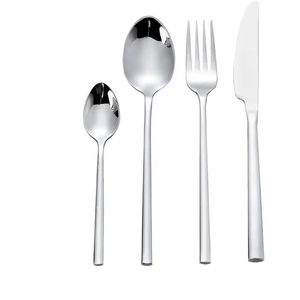 Ensemble de couverts de luxe en acier inoxydable noir avec manche gravé – Cuillère, fourchette, couteau – Vaisselle moderne pour table à manger et cuisine - Product Image 6