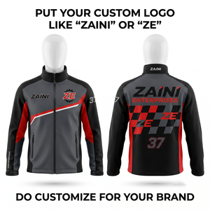 ZAINI 220g Premium Stretch Softshell <b>Jacket</b> Polyester Spandex Black Grey <b>Red</b> Solid <b>Hooded</b> Breathable Windproof Eco-Friendly - Product Image 1