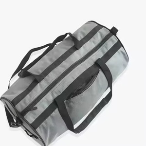 Gray Nylon <b>Duffel</b> <b>Bag</b> 30-<b>40L</b> with Shoulder Strap and Zipper Pockets - Product Image 3