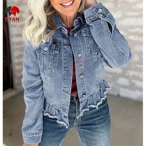 Ryan Pro Gear <b>Customized</b> <b>Denim</b> <b>Jacket</b> For Women Breathable and Comfortable Fabric with <b>Customized</b> Logo OEM Design - Product Image 3