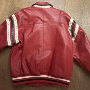 Veste en cuir Avirex avec logo brodé, col rabattu, design hiver, pour hommes, prix abordable. - Product Image 2