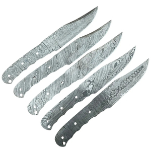 Ensemble de couteaux de chef personnalisés faits à la main Burraq, lame en acier Damas (4-5,9 pouces, épaisseur 3,0 mm), passe au lave-vaisselle, étui en cuir - Product Image 1