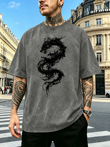 Wholesale High Quality Acid Wash T Shirts For Men's Streetwear Hip Hop Regular Fit Men Crew Neck Acid Wash T Shirt - Product Image 1