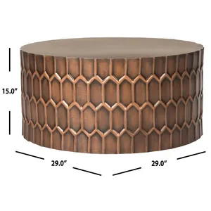Patio Metal Coffee <b>Table</b> with Decorative Iron Frame Outdoor Living FurnitureMinimalist Slim Profile <b>Console</b> <b>Table</b> with <b>Gold</b> - Product Image 1