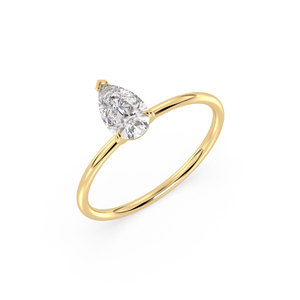 REYES Direct Factory Price 925 Sterling <b>Silver</b> Pear Cut 0.78Ct Moissanite <b>Solitaire</b> <b>Rings</b> GRA Certified Engagement Promise <b>Ring</b> - Product Image 1