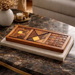 Ensemble de 3 puzzles en bois faits à la main |   Jeu de puzzle d'intelligence en bois de rose indien |   Cadeau jouet éducatif pour l'entraînement cérébral - Product Image 2