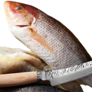 Cuchillo para Deshuesar y Filetear de 6 Pulgadas, Acero Damasco VG MAX, Hoja Curva Martillada, Cuchillo para Pescado y Carne con Mango de Madera Pakkawood Blanca - Product Image 6