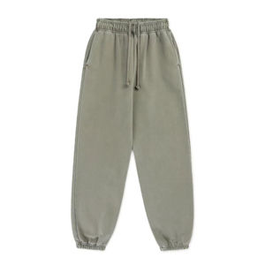 Men's Vintage Straight Woolen Casual Sweatpants Elastic Waist Drawstring Side Pockets Midweight Knitted Cotton Autumn Wear - Product Image 1