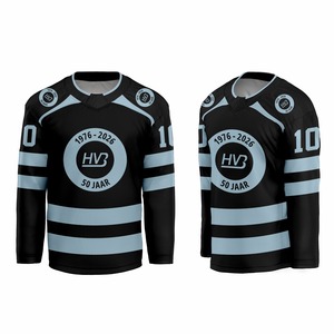 Maillots de hockey sur glace respirants et réversibles, nom du joueur personnalisé, service OEM, impression par sublimation, extensibles dans quatre directions - Product Image 1
