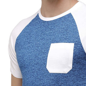 T-shirts pour hommes 100% coton, manches courtes, vente en gros, best-sellers, vêtements d'été décontractés, couleur unie, avec poche. - Product Image 4