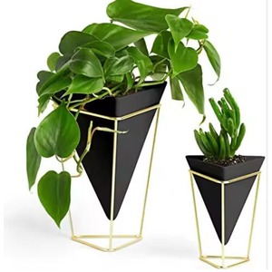 Modern Design Gold Metal Iron High Quality Eco-Friendly Customized Size Hanging Household <b>Planters</b> Plants <b>Herbs</b> Container Best - Product Image 3