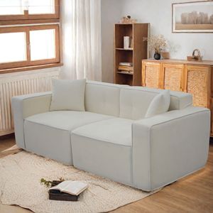 Divano Moderno in Velluto Teddy a 2-3 Posti, Imbottitura Completa in Schiuma Compressa, Squisito Divanetto Mid-Century per Interni con Rivestimento Livi - Product Image 5