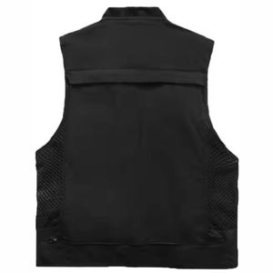 <b>Mens</b> High Quality Canvas Cargo Vest Multi Pocket Custom <b>Utility</b> Workwear Vest Breathable Outdoor Sleeveless <b>Jacket</b> Wholesale OEM - Product Image 1