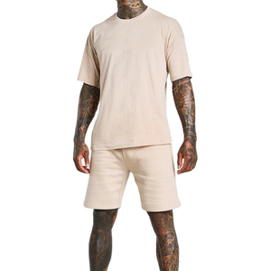 Ensemble T-shirt à manches courtes gris pour homme avec poche avant et short assorti, respirant, décontracté, pour l'été - Product Image 5