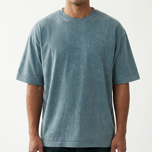 Camiseta de algodón de alta calidad, estilo nuevo, teñida lisa, con lavado ácido, de gran venta, a precio económico, fabricada en Pakistán. - Product Image 2