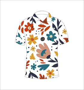 Polo con estampado floral abstracto blanco para hombre, camiseta informal de manga corta, camiseta de golf a la moda de verano - Product Image 1