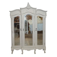 Ensemble de meubles de chambre à coucher de style français Ensemble de lit peint en blanc Shabby Chic Reproduction antique Meubles d'hôtel de chambre à coucher de style européen