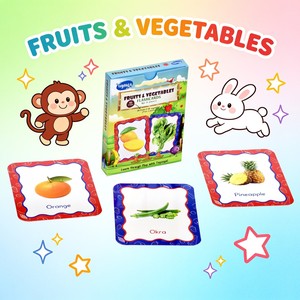 Toysaga - Tarjetas de Memoria con Frutas y Verduras Coloridas, 30 Tarjetas para Niños de 2 a 3 Años, Educativas, de Cartón, Hechas en China - Product Image 2