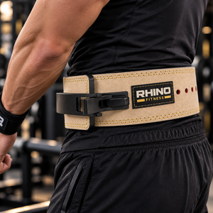 Rhino Fitness <b>Tan</b> Leather Adjustable Wrap-around Lumbar Support Weightlifting <b>Belt</b> with Professional Protection for Adults - Product Image 4
