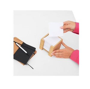 Wood Sticky Note Pad Holder Sticky Note Holder <b>Small</b> Organizer Tray for Office School Home Memo Pad Holder - Product Image 2