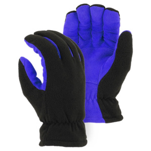 Gants de conduite pour hommes en cuir de vachette pleine fleur, anti-vibration, durables, imperméables, avec poignet élastique, doublure polaire chaude pour l'hiver, 7 oz - Product Image 6