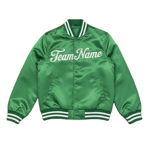 Veste universitaire personnalisée en satin avec nom d'équipe – Veste bomber de baseball brodée personnalisée grande taille pour hommes et femmes - Product Image 2