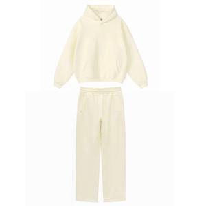 Ensemble jogging unisexe surdimensionné en coton épais avec sweat à capuche et pantalon de survêtement en molleton pour l'hiver – Tenue streetwear - Product Image 1