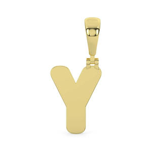 Colgante de Lujo con Letra Y, Diamante Cultivado en Laboratorio de Corte Redondo, Inicial en Oro Amarillo de 14K, Claridad VVS1, Personalizado y Fino - Product Image 2