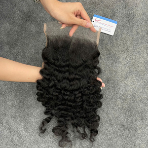 ผมแท้สีดำแบบลอนพม่า 5x5 HD Lace Closure ขายดี ราคาส่งจากผู้ผลิต - Product Image 2