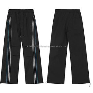 Pantalones Deportivos Casuales para Hombre, Estilo Cortavientos, Acampanados, de Cintura Alta, Impermeables, de Poliéster/Algodón, Servicio OEM, Invierno - Product Image 1