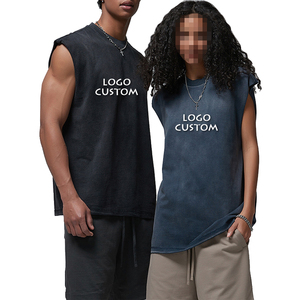 เสื้อกล้ามออกกำลังกายผู้ชายแบบสปอร์ต คอโอ ทรงเข้ารูป ผ้าฝ้ายระบายอากาศ สีพื้น น้ำหนัก 250 กรัม แบบซักแล้ว พร้อมปักโลโก้ตามสั่ง - Product Image 6