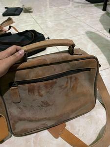 Sac à bandoulière pour homme en cuir véritable rétro, minimaliste, pour le bureau, avec logo, antivol, résistant à l'eau - Product Image 2