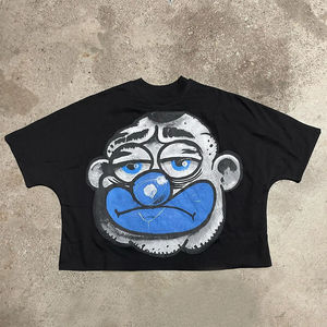 <b>Mens</b> Black Oversized Graphic Print Short Sleeve Cotton T-Shirt Custom Logo OEM ODM Wholesale Apparel - Product Image 3