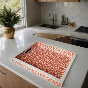 Plateau Feng Shui de Luxe Fait Main Écologique avec Incrustations en Os – Design Décoratif Élégant, Qualité Supérieure pour la Maison et la Cuisine (Idéal pour Servir) - Product Image 2