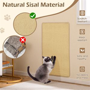 Confezione da 2 Tappetini Tiragraffi per Gatti in Sisal Naturale 32"x20", Tappetini Multifunzionali per Riposo e Gioco per Case con Più Gatti - Product Image 4