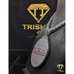 Chaîne tennis de luxe haute qualité entièrement sertie de diamants Moissanite VVS en argent sterling 925, bijoux hip-hop par Trisha Jewels - Product Image 5